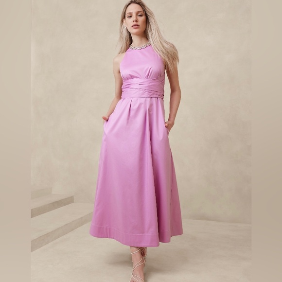 Banana Republic Dresses & Skirts - BANANA REPUBLIC STRETCH-COTTON POPLIN MAXI DRESS